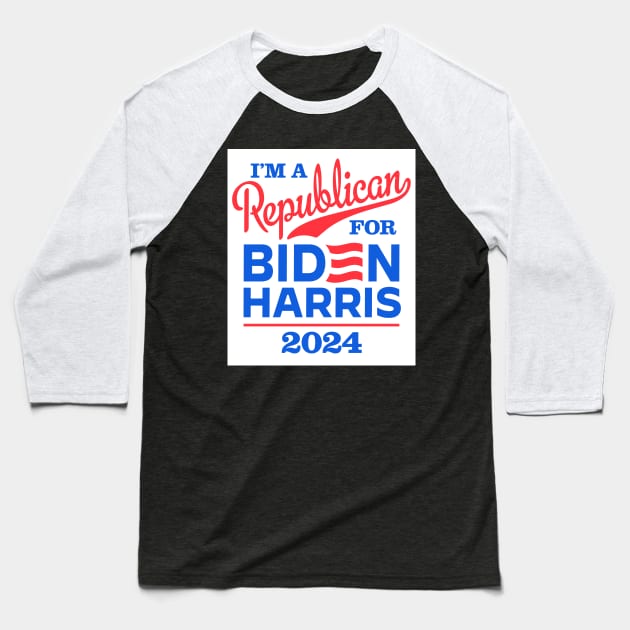 I'm a Republican For Biden 2024 Baseball T-Shirt by MotiviTees